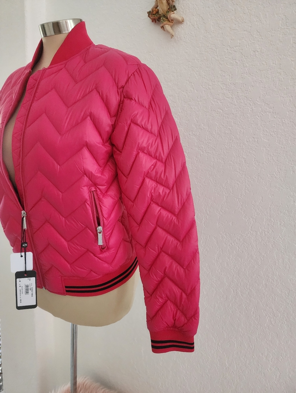 ARMANI EXCHANGE | Fuchsia Quilted Bomber Jacket - Women - Picture 3 of 12